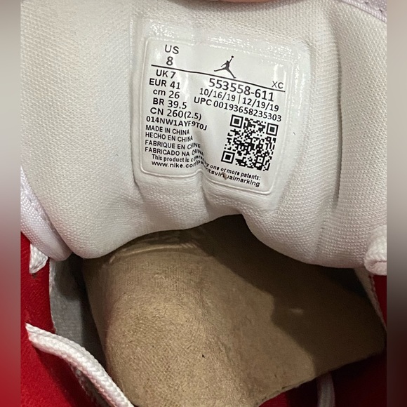 Like-new Jordan 1 low in “gym red”. US Men’s 8/US Women’s 9.5/UK Men’s 7. - Picture 5 of 6